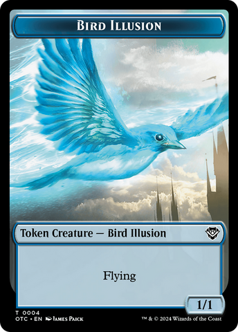 Dragon Elemental // Bird Illusion Double-Sided Token [Outlaws of Thunder Junction Commander Tokens]