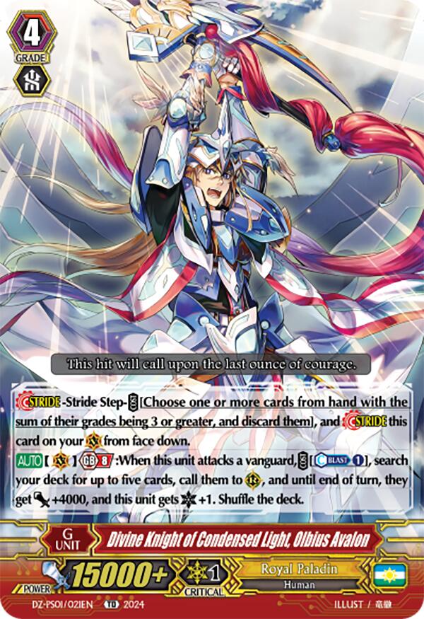 Divine Knight of Condensed Light, Olbius Avalon (DZ-PS01/021EN) [Premium Deckset "Jewel Knight"]