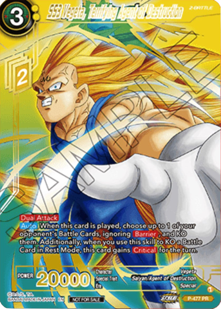 SS3 Vegeta, Terrifying Agent of Destruction (Gold-Stamped) (P-477) [Tournament Promotion Cards]