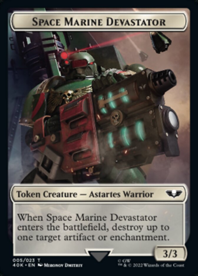 Soldier (002) // Space Marine Devastator Double-Sided Token [Warhammer 40,000 Tokens]
