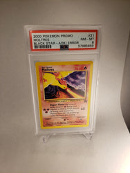 2000 Pokemon Promo Black Star 21 Moltres AOKI Error PSA 8