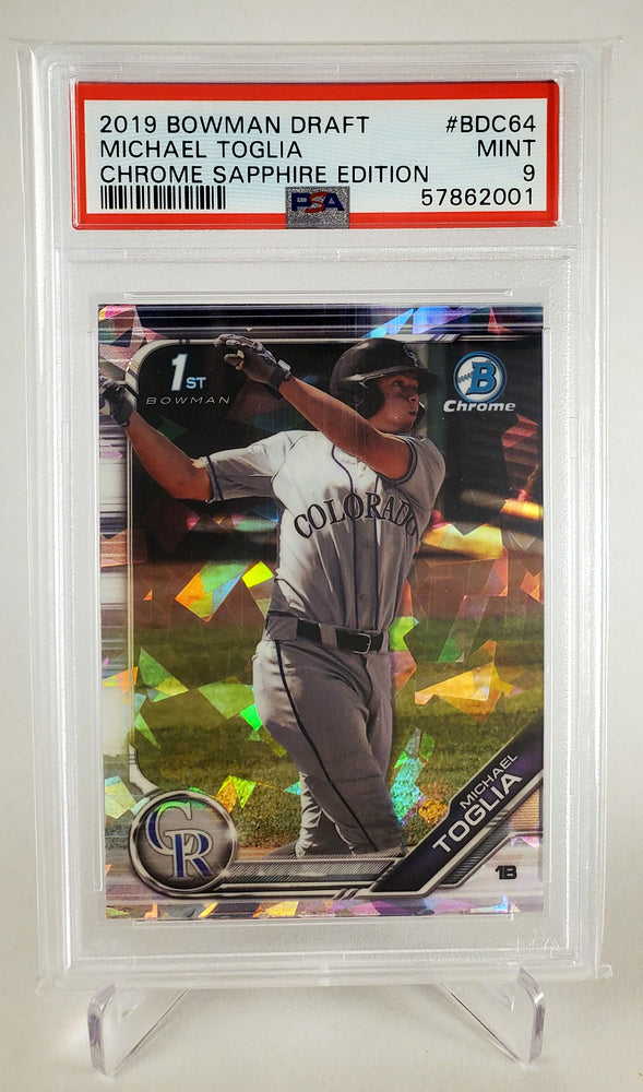 2019 Bowman Draft Chrome Sapphire Edition BDC64 Michael Toglia PSA 9