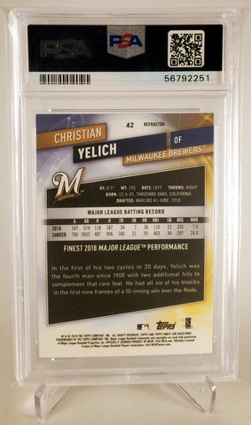 2019 Finest 42 Christian Yelich Refractor PSA 10