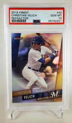 2019 Finest 42 Christian Yelich Refractor PSA 10