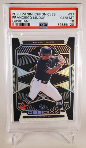 2020 Panini Chronicles Obsidian 37 Francisco Lindor PSA 10