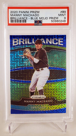 2020 Panini Prizm Brilliance B9 Manny Machado Blue Mojo Prizm PSA 9