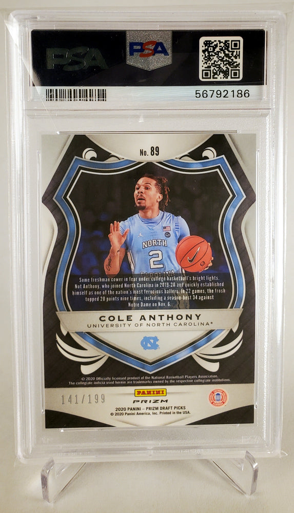 2020 Panini Prizm Draft Picks 89 Cole Anthony Blue Prizm PSA 9