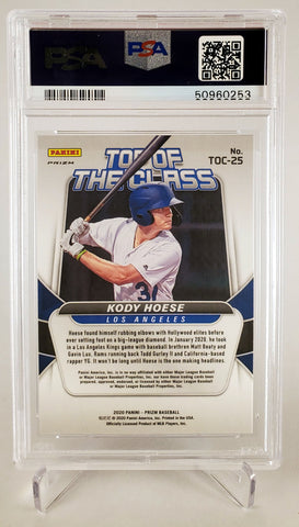 2020 Panini Prizm Top of the Class TOC25 Kody Hoese Silver Prizm PSA 10