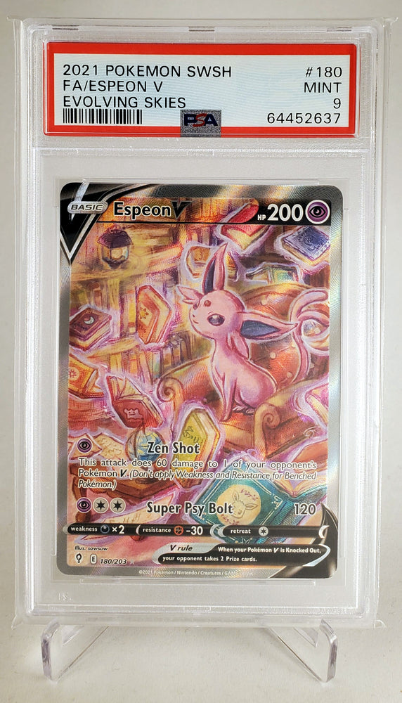 2021 Pokemon Sword & Shield Evolving Skies 180 Full Art/Espeon V PSA 9