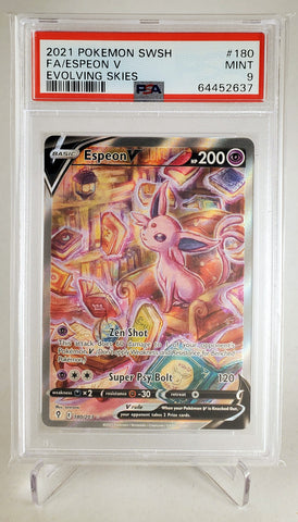 2021 Pokemon Sword & Shield Evolving Skies 180 Full Art/Espeon V PSA 9