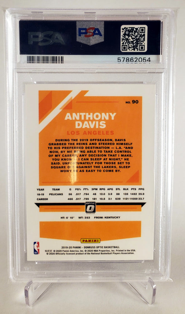 2019 Panini Donruss Optic Anthony Davis #90 PSA 9