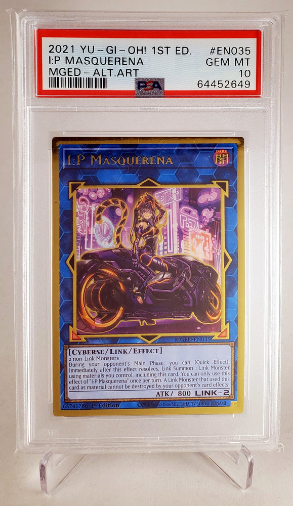 2021 YU-GI-Oh! MGED EN035 I:P Masquerena 1st Edition Alternate Art PSA 2021 YU-GI-Oh! MGED EN035 I:P Masquerena 1st Edition Alternate Art PSA