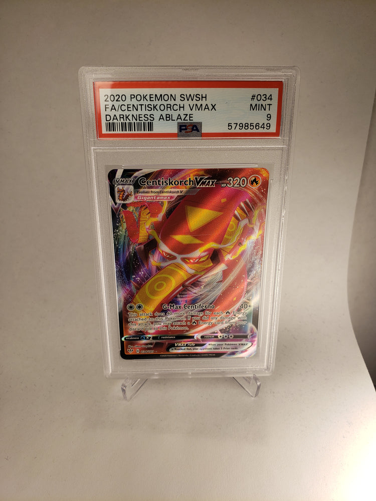 2020 Pokemon Darkness Ablaze Full Art Centiskorch Vmax PSA 9