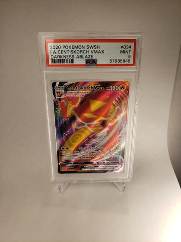 2020 Pokemon Darkness Ablaze Full Art Centiskorch Vmax PSA 9