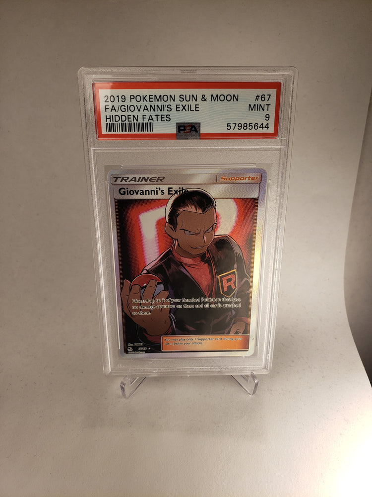 2019 Pokemon Hidden Fates Full Art Giovanni's Exile PSA 9