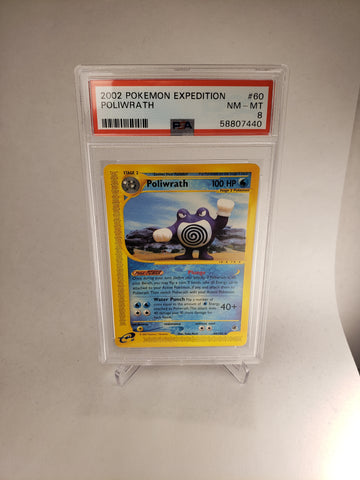 2002 Pokemon Expedition 60 Poliwrath PSA 8