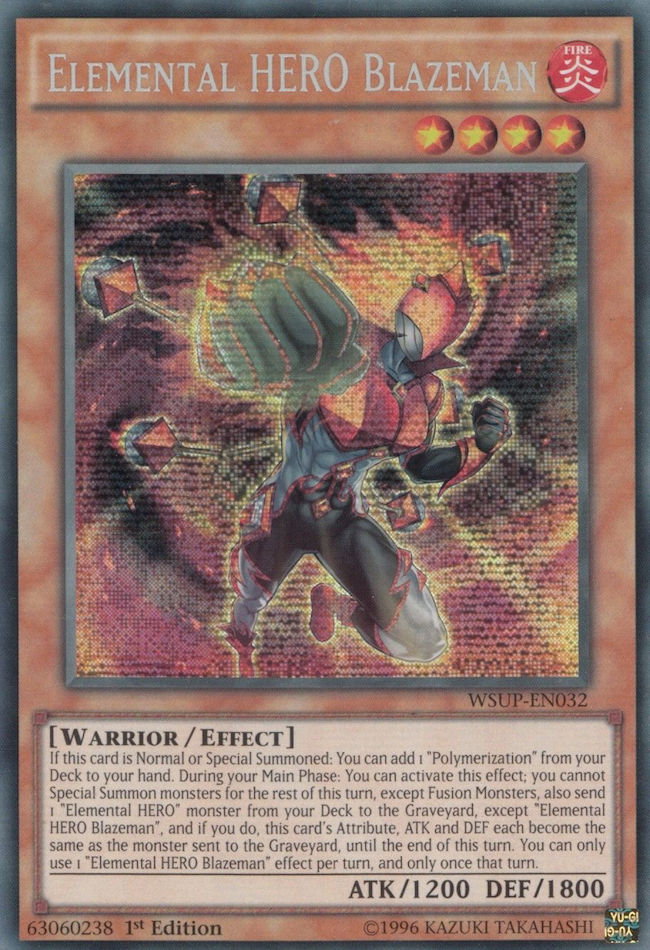 Elemental HERO Blazeman [WSUP-EN032] Secret Rare