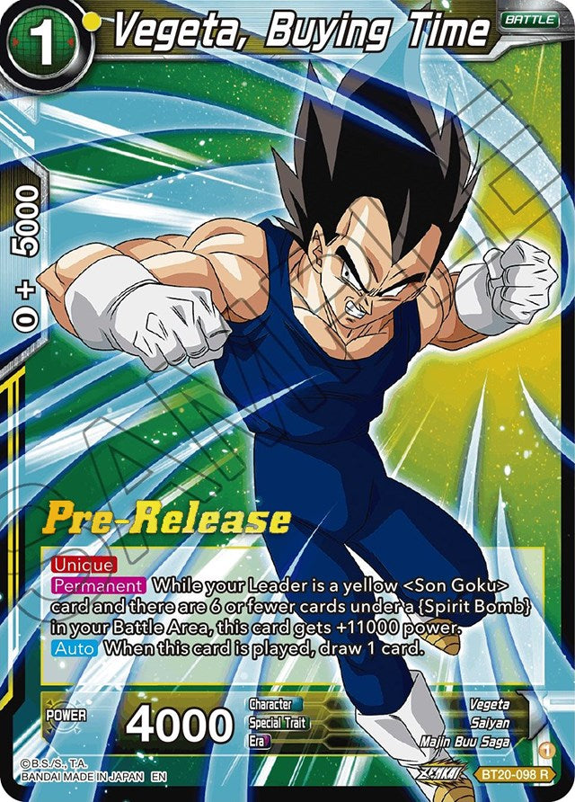 Vegeta, Buying Time (BT20-098) [Power Absorbed Prerelease Promos]