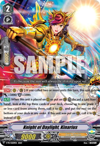 Knight of Daylight, Kinarius (V-PR/0259EN 2023) [V Promo Cards]