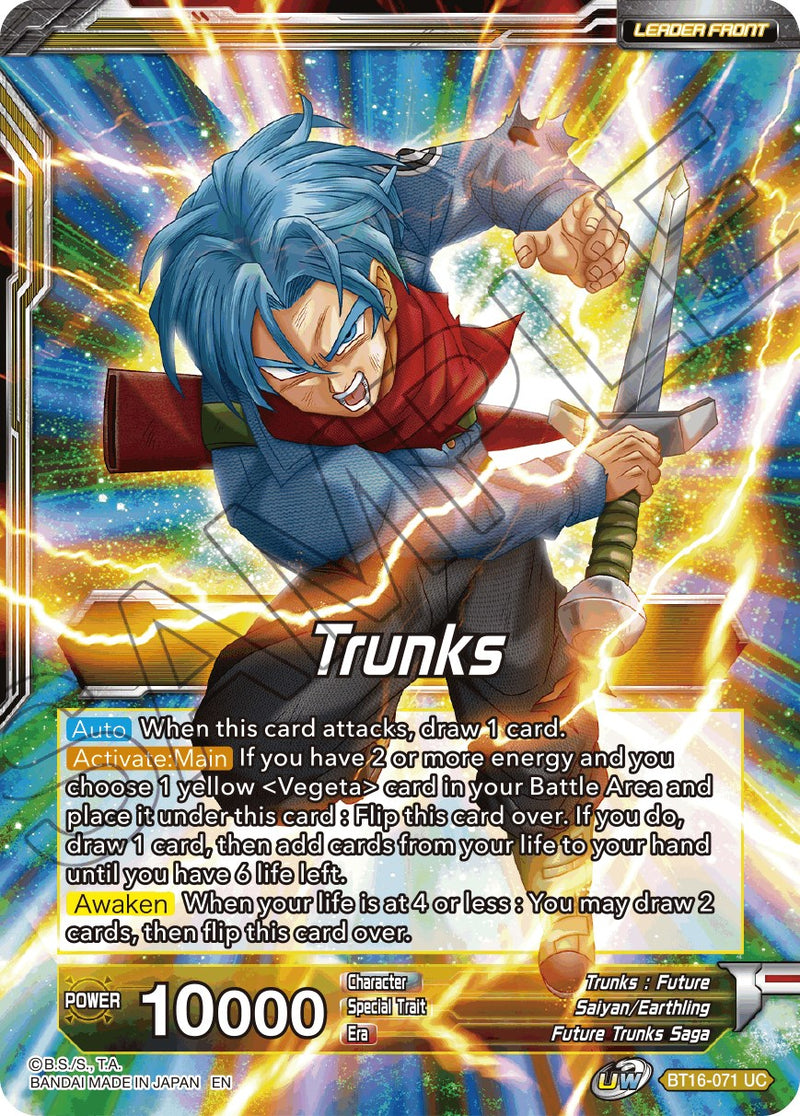trunks saga booster box Trunks // SSB Vegeta & SS Trunks, Father-Son Onslaught (BT16-071) [Rea